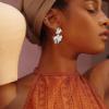 imageORAZIO 9 Pairs Clip on Earrings Gold Statement Earrings for Women Exaggerated Trapezoid Dangle Clip on Earrings Gold Geometric Leaf Round Retro Drop Clip Earrings Unpierced EarsSilver Tone
