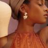 imageORAZIO 9 Pairs Clip on Earrings Gold Statement Earrings for Women Exaggerated Trapezoid Dangle Clip on Earrings Gold Geometric Leaf Round Retro Drop Clip Earrings Unpierced EarsGold Tone
