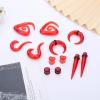 imageORAZIO 93 Pcs Ear Gauges Stretching Kit 14G00G Ear Gauges Expander Set Acrylic Spiral Tapers and Plugs Gauges for Ears Silicone Snail Tunnels Horseshoes Body Piercing Jewelry SetRed