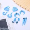 imageORAZIO 93 Pcs Ear Gauges Stretching Kit 14G00G Ear Gauges Expander Set Acrylic Spiral Tapers and Plugs Gauges for Ears Silicone Snail Tunnels Horseshoes Body Piercing Jewelry SetBlue