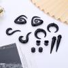 imageORAZIO 93 Pcs Ear Gauges Stretching Kit 14G00G Ear Gauges Expander Set Acrylic Spiral Tapers and Plugs Gauges for Ears Silicone Snail Tunnels Horseshoes Body Piercing Jewelry SetBlack