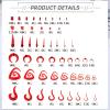 imageORAZIO 93 Pcs Ear Gauges Stretching Kit 14G00G Ear Gauges Expander Set Acrylic Spiral Tapers and Plugs Gauges for Ears Silicone Snail Tunnels Horseshoes Body Piercing Jewelry SetRed
