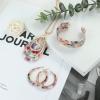 imageORAZIO Acrylic Jewelry Set for Women Statement Boho Resin Earrings Necklace BraceletAFloral