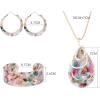 imageORAZIO Acrylic Jewelry Set for Women Statement Boho Resin Earrings Necklace BraceletAFloral