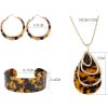 imageORAZIO Acrylic Jewelry Set for Women Statement Boho Resin Earrings Necklace BraceletBTortoise