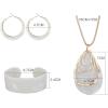 imageORAZIO Acrylic Jewelry Set for Women Statement Boho Resin Earrings Necklace BraceletDWhite