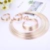 imageORAZIO Bib Choker Statement Necklaces for Women Cuff Bracelet Open Hoop Stud Earrings Ring African Chunky Costume Jewelry SetCRose Gold Tone