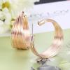 imageORAZIO Bib Choker Statement Necklaces for Women Cuff Bracelet Open Hoop Stud Earrings Ring African Chunky Costume Jewelry SetCRose Gold Tone