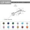 imageORAZIO CZ Stud Earrings for Women Men Stainless Steel Cubic Zirconia Screwback Earrings SetA3MM CZ