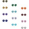 imageORAZIO CZ Stud Earrings for Women Men Stainless Steel Cubic Zirconia Screwback Earrings SetB4MM CZ