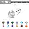 imageORAZIO CZ Stud Earrings for Women Men Stainless Steel Cubic Zirconia Screwback Earrings SetD6MM CZ