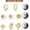 imageORAZIO Clip On Earrings Set  8 Pairs Gold ampamp Silver Hoops ampamp Studs NonPierced Fake EarringsAGold Tone