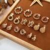 imageORAZIO Clip On Earrings Set  8 Pairs Gold ampamp Silver Hoops ampamp Studs NonPierced Fake EarringsAGold Tone