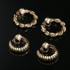 imageORAZIO Clip On Earrings Set  8 Pairs Gold ampamp Silver Hoops ampamp Studs NonPierced Fake EarringsAGold Tone