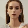 imageORAZIO Clip On Earrings Set  8 Pairs Gold ampamp Silver Hoops ampamp Studs NonPierced Fake EarringsBSilver Tone