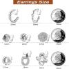 imageORAZIO Clip On Earrings Set  8 Pairs Gold ampamp Silver Hoops ampamp Studs NonPierced Fake EarringsBSilver Tone
