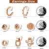 imageORAZIO Clip On Earrings Set  8 Pairs Gold ampamp Silver Hoops ampamp Studs NonPierced Fake EarringsCRose Gold