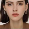 imageORAZIO Clip On Earrings for Women 6Pairs Gold Clip On Hoop Earrings For Egirls Chunky Hoops Twist Triple Square Hoop Earrings No Piercing Fake Earrings SetGoldSilver