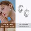 imageORAZIO Ear Cuff Earrings for Women Non Piercing 925 Sterling Silver Ear Cuffs Adjustable Ear Cuff for Non Pierced Ears Clip On Cartilage Helix Ear Piercing Earrings Fake EarringsASilver