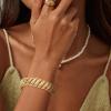 imageORAZIO Gold Bangles for Women  14K Gold Plated Cuff Bangle Bracelets Wide Chunky Gold Bracelet Waterdrop Open Wrist Cuff Bracelet Stretchable Thick Gold Bangles Irregular Twisted Womens Bangles BraceletsStretchable Twist Cuff