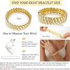 imageORAZIO Gold Bangles for Women  14K Gold Plated Cuff Bangle Bracelets Wide Chunky Gold Bracelet Waterdrop Open Wrist Cuff Bracelet Stretchable Thick Gold Bangles Irregular Twisted Womens Bangles BraceletsStretchable Twist Cuff