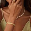 imageORAZIO Gold Bangles for Women  14K Gold Plated Cuff Bangle Bracelets Wide Chunky Gold Bracelet Waterdrop Open Wrist Cuff Bracelet Stretchable Thick Gold Bangles Irregular Twisted Womens Bangles BraceletsCZ Cuff