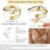 imageORAZIO Gold Bangles for Women  14K Gold Plated Cuff Bangle Bracelets Wide Chunky Gold Bracelet Waterdrop Open Wrist Cuff Bracelet Stretchable Thick Gold Bangles Irregular Twisted Womens Bangles BraceletsChunky Dome Cuff