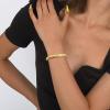 imageORAZIO Gold Bangles for Women  14K Gold Plated Cuff Bangle Bracelets Wide Chunky Gold Bracelet Waterdrop Open Wrist Cuff Bracelet Stretchable Thick Gold Bangles Irregular Twisted Womens Bangles BraceletsStar Cuff