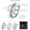 imageORAZIO Mens Rings 3Pcs Silver Rings for Men Women Stainless Steel Plain Band Ring Cuban Link Chain Rings Spinner Ring Mens Promise Wedding Rings SetSize 614ASilverTone
