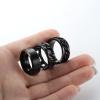 imageORAZIO Mens Rings 3Pcs Silver Rings for Men Women Stainless Steel Plain Band Ring Cuban Link Chain Rings Spinner Ring Mens Promise Wedding Rings SetSize 614BBlackTone