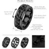 imageORAZIO Mens Rings 3Pcs Silver Rings for Men Women Stainless Steel Plain Band Ring Cuban Link Chain Rings Spinner Ring Mens Promise Wedding Rings SetSize 614BBlackTone