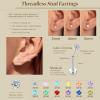 imageORAZIO Push In Stud EarringSurgical Steel Flat Back Earrings for Women 20G Threadless Earring Gold Silver Flat Back Earrings Push InHypoallergenic CZ Cartilage Helix Tragus Conch Labret Earrings SetSilver Tone