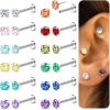 imageORAZIO Push In Stud EarringSurgical Steel Flat Back Earrings for Women 20G Threadless Earring Gold Silver Flat Back Earrings Push InHypoallergenic CZ Cartilage Helix Tragus Conch Labret Earrings SetSilver Tone