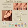 imageORAZIO Push In Stud EarringSurgical Steel Flat Back Earrings for Women 20G Threadless Earring Gold Silver Flat Back Earrings Push InHypoallergenic CZ Cartilage Helix Tragus Conch Labret Earrings Set14K Gold Plated