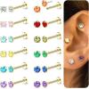 imageORAZIO Push In Stud EarringSurgical Steel Flat Back Earrings for Women 20G Threadless Earring Gold Silver Flat Back Earrings Push InHypoallergenic CZ Cartilage Helix Tragus Conch Labret Earrings Set14K Gold Plated