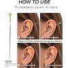 imageORAZIO Push in Stud Earrings20G Flat Back EarringsHypoallergenic Threadless Stud MultiPack14K Gold Plated 316L Surgical Steel Earring SetsPushin Cartilage Helix Tragus Nose Piercing Jewelry for Women14K Gold