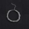 imageORAZIO Stainless Steel Byzantine Chain Necklace Bracelet Earrings for Women Jewelry SetA Sliver Tone