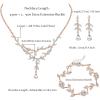 imageORAZIO Wedding Bridal Jewelry for Women Crystal Necklace Dangle Earrings Bracelet Sets For Bride Bridesmaids Rhinestone Prom Costume Jewelry Set for WomenBRose Gold