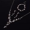 imageORAZIO Wedding Bridal Jewelry for Women Crystal Necklace Dangle Earrings Bracelet Sets For Bride Bridesmaids Rhinestone Prom Costume Jewelry Set for WomenCRose Gold