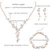 imageORAZIO Wedding Bridal Jewelry for Women Crystal Necklace Dangle Earrings Bracelet Sets For Bride Bridesmaids Rhinestone Prom Costume Jewelry Set for WomenCRose Gold