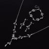 imageORAZIO Wedding Bridal Jewelry for Women Crystal Necklace Dangle Earrings Bracelet Sets For Bride Bridesmaids Rhinestone Prom Costume Jewelry Set for WomenARose Gold