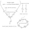 imageORAZIO Wedding Bridal Jewelry for Women Crystal Necklace Dangle Earrings Bracelet Sets For Bride Bridesmaids Rhinestone Prom Costume Jewelry Set for WomenASilver Tone