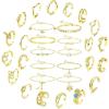 imageORAZIO 30PCS Anklet Toe Rings Silver Rose Gold Plated Toe Rings Ankle Bracelets For Women Cute Anklets Open Tail Rings Adjustable Summer Beach Foot JewelryGold Tone