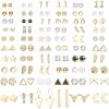 imageORAZIO 60 Pairs Stud Earrings for WomenHypoallergenic Stud Earrings Set GoldSilver Small Earrings Multiple Assorted CZ Pearl Heart Star Cartilage Helix Stud Earrings Pack for Multiple PiercingsGold Tone