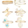 imageORAZIO 6Pcs Coil Upper Arm Bracelet for Women Arm Cuff Open Armlets Armband Jewelry Minimalist Arm Bracelet Bangle AdjustableBGold