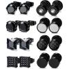 imageORAZIO 8 Pairs Stainless Steel Black CZ Stud Earrings Set for Men Women Silver Cubic Zirconia Barbell EarringsBlack