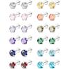imageORAZIO CZ Stud Earrings for Women Men Stainless Steel Cubic Zirconia Screwback Earrings SetE7MM CZ