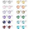 imageORAZIO CZ Stud Earrings for Women Men Stainless Steel Cubic Zirconia Screwback Earrings SetF8MM CZ