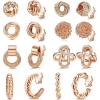 imageORAZIO Clip On Earrings Set  8 Pairs Gold ampamp Silver Hoops ampamp Studs NonPierced Fake EarringsCRose Gold