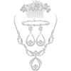 imageORAZIO Crystal Bridal Jewelry Set for Prom Wedding Bride Bridesmaids Vintage Rhinestone Necklace Earrings Bracelet Comb for WomenBSilver Tone